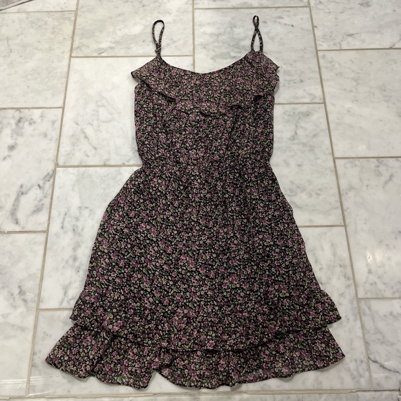 Buffalo David Bitton Pink and Black Floral Mini Dress - Picture 1 of 3